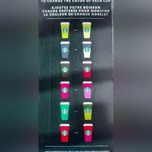 Starbucks set of six Holiday hot reasonable cups, All color change.